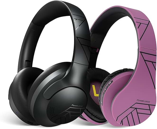 Wireless Over-Ear Headphones in Black and Purple