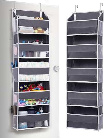 Over Door Organizer with 5 Large Pockets and Mesh Sides