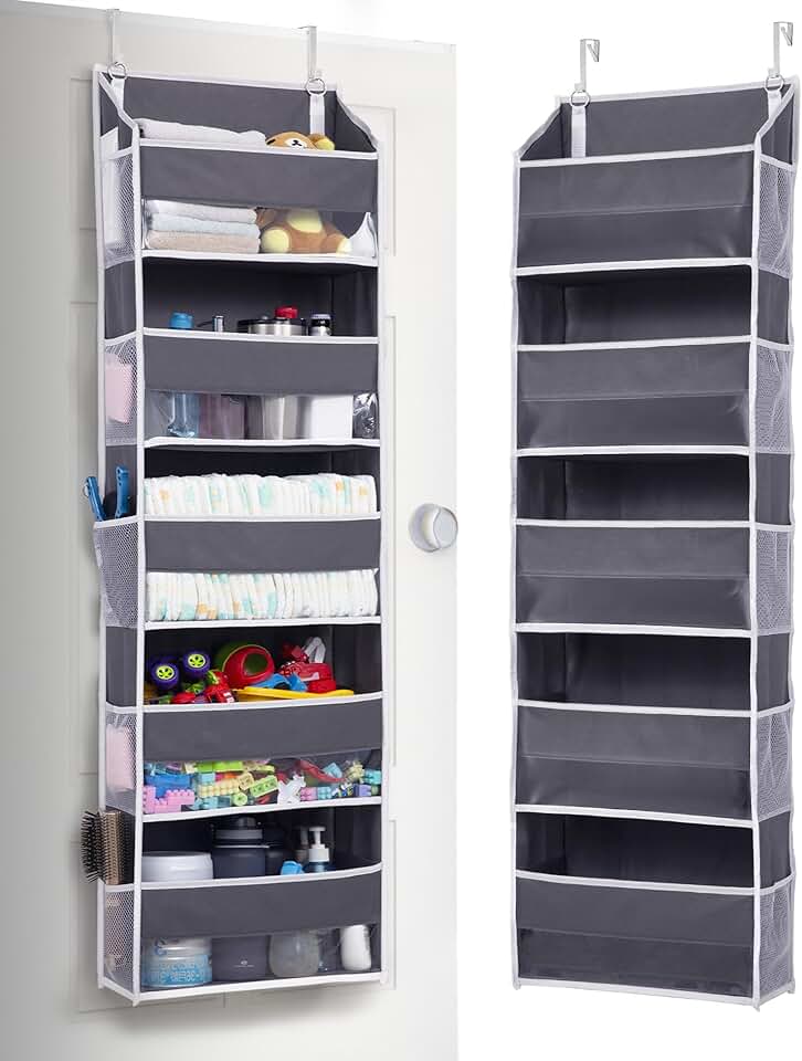 Over Door Organizer with 5 Large Pockets and Mesh Sides