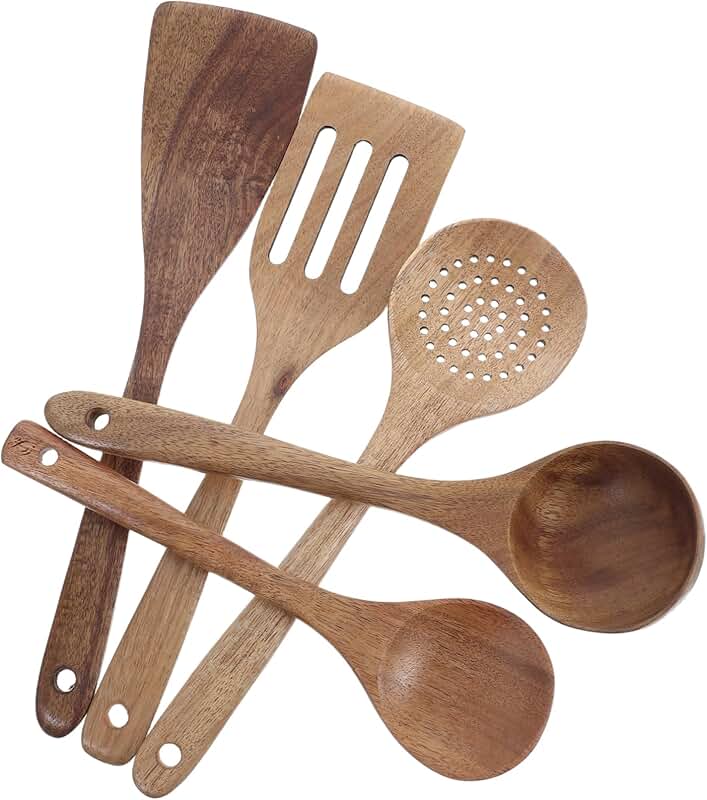 6-Piece Kitchen Utensil Holder with Heat-Resistant Tools