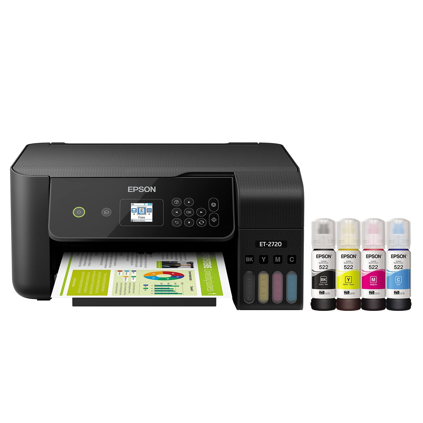 EcoTank ET-2720 Wireless Color All-in-One Supertank Printer with Scanner and Copier - Black