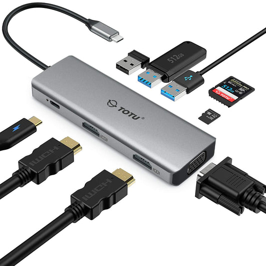 MODAIO 9-in-1 USB C Docking Station with Triple Display