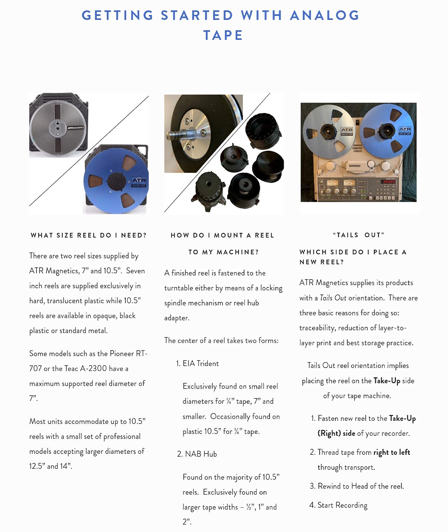 Premium Analog Recording Tape 1/4 Master Tape - Modern Classic Sound | 10.5 Precision Reel | 2500 of Analog Tape