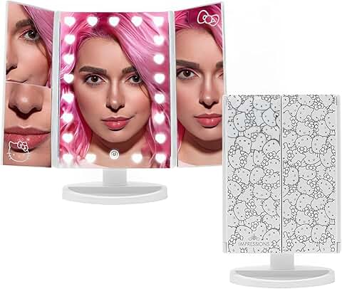 Hello Kitty Trifold LED Makeup Mirror with Lights