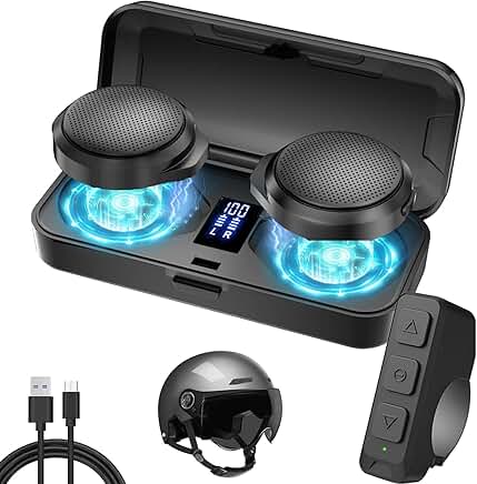 Wireless Motorcycle Helmet Headset with Charging Case