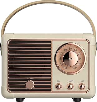 Vintage Beige Wireless Bluetooth Speaker with Rich Bass