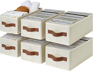 Small Fabric Storage Bins with Handles, 6-Pack