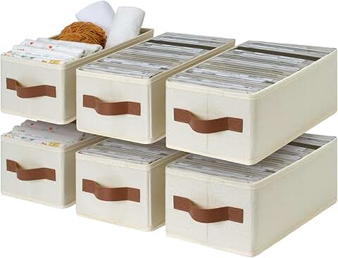Small Fabric Storage Bins with Handles, 6-Pack