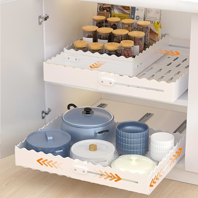 Expandable 4-Way Pull Out Cabinet Organizer