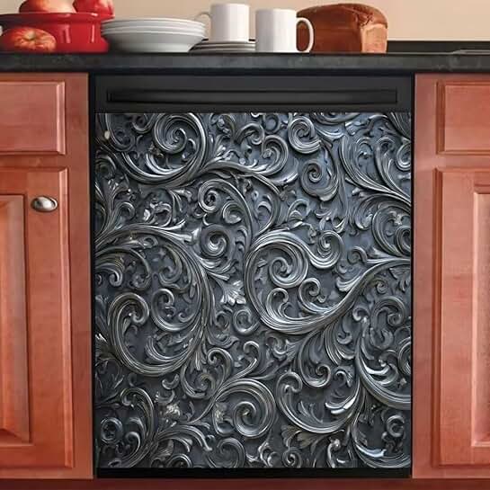 Silver Magnetic Dishwasher Cover for Front Door
