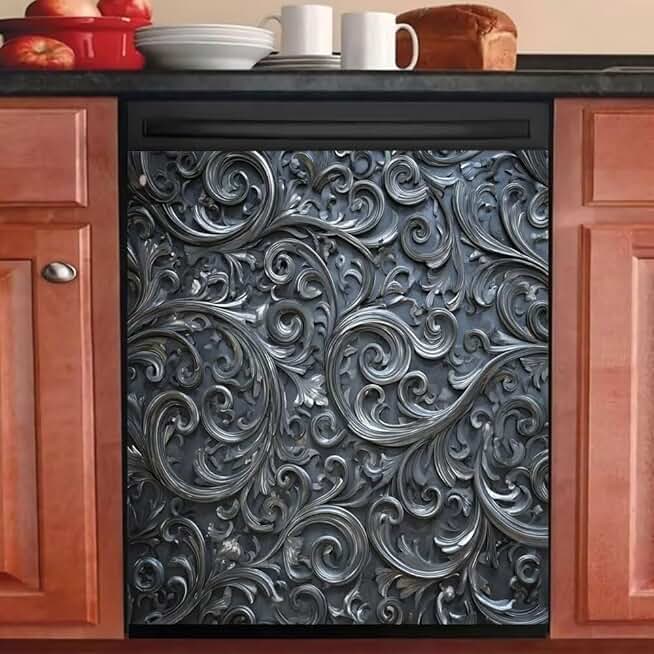 Silver Magnetic Dishwasher Cover for Front Door