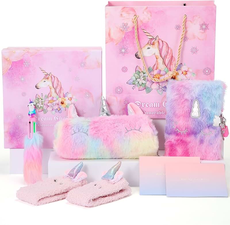 Set of 9 Christmas Unicorn Gift Boxes for Girls