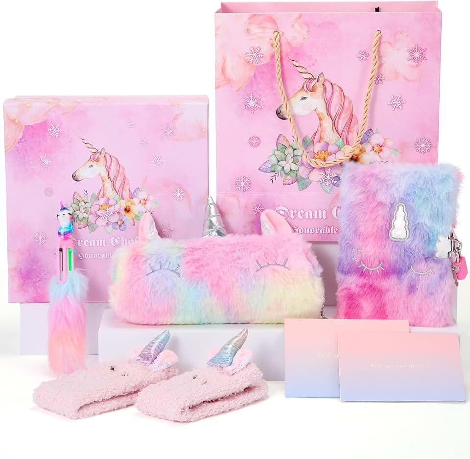 Set of 9 Christmas Unicorn Gift Boxes for Girls