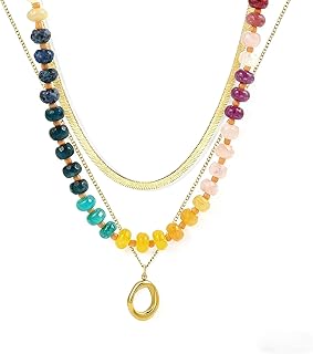 Colorful Beaded Snake Chain Necklace for Women