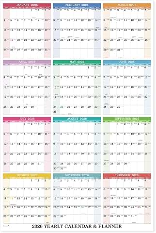 2026 Wall Calendar with Holidays and Stickers