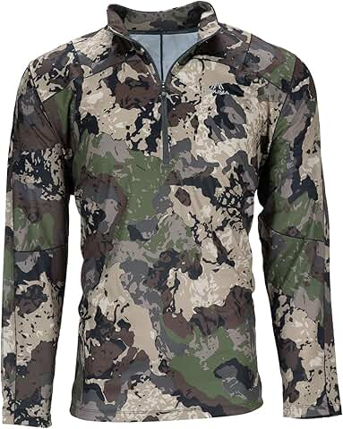 Camo 1/4 Zip Pullover, Breathable, Odor Control