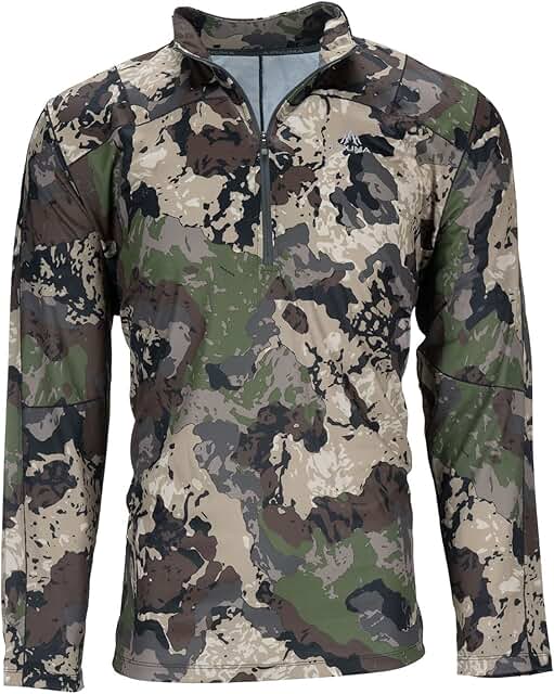 Camo 1/4 Zip Pullover, Breathable, Odor Control