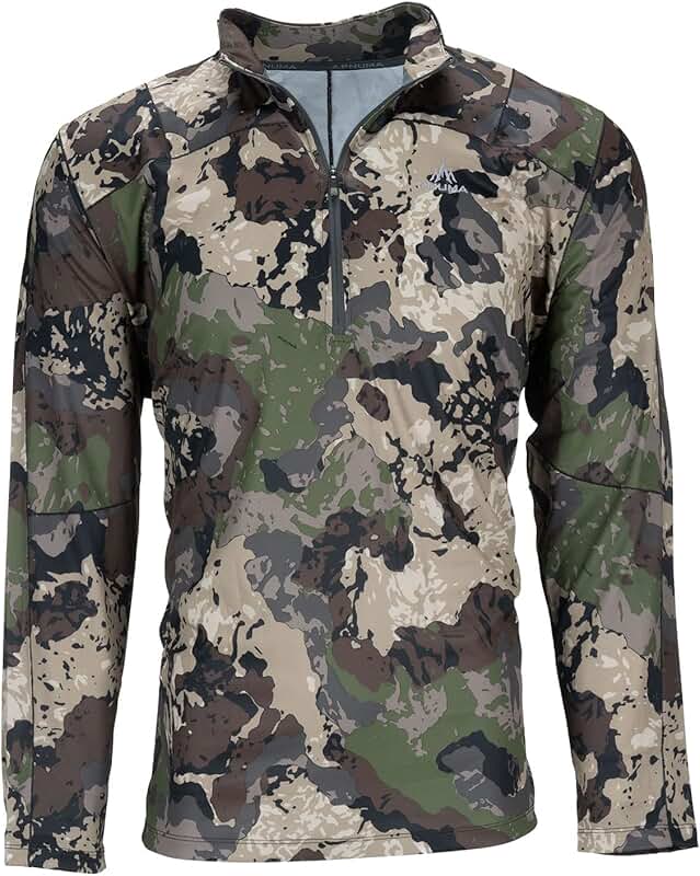 Camo 1/4 Zip Pullover, Breathable, Odor Control