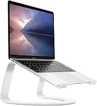 White ergonomic cooling stand for laptops and MacBooks