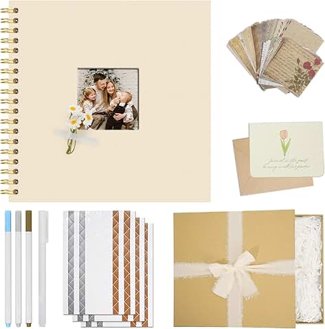 8x8 Inch Linen Scrapbook Album Gift Set