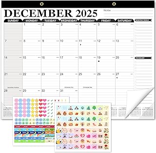 Large 2026 Desk Calendar with Stickers and Extra Months