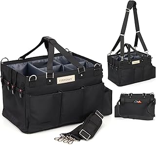 Large Black Nylon Cleaning and Diaper Organizer with 9 Pockets