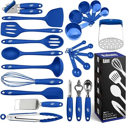 24-Piece Silicone Kitchen Utensil Set for Cooking