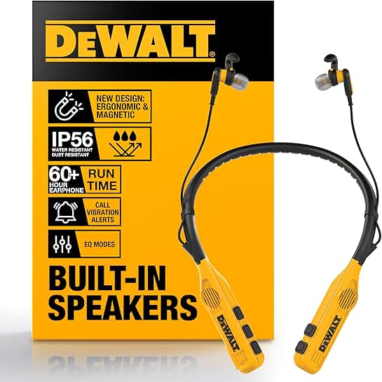 Heavy Duty 2-in-1 Neckband Bluetooth Headphones with Built-in Speakers