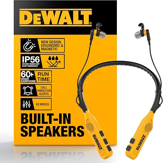 Heavy Duty 2-in-1 Neckband Bluetooth Headphones with Built-in Speakers