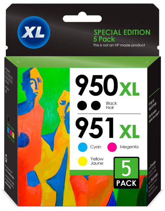 MODAIO HP 950 XL 951 XL Ink Cartridge 5 Pack for OfficeJet Pro