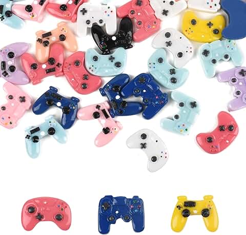 Miniature Resin Video Game Controller Embellishments, 45 pcs