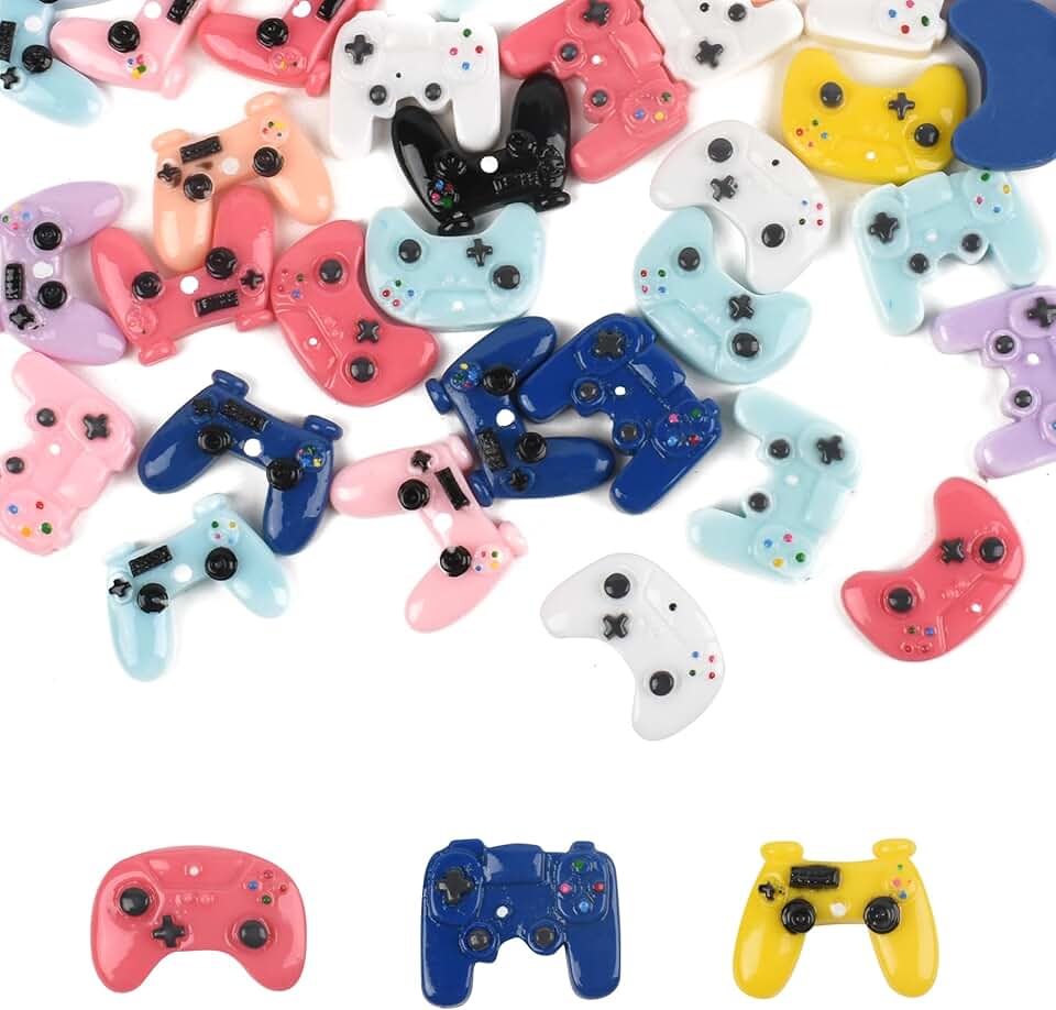 Miniature Resin Video Game Controller Embellishments, 45 pcs