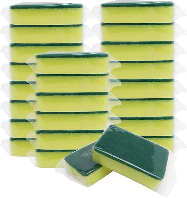 24 individually wrapped dishwashing sponges for travel and home