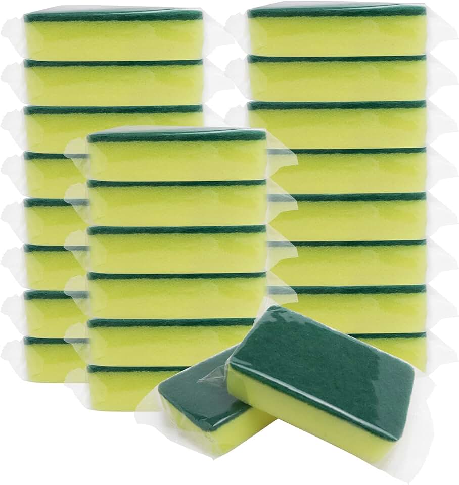 24 individually wrapped dishwashing sponges for travel and home