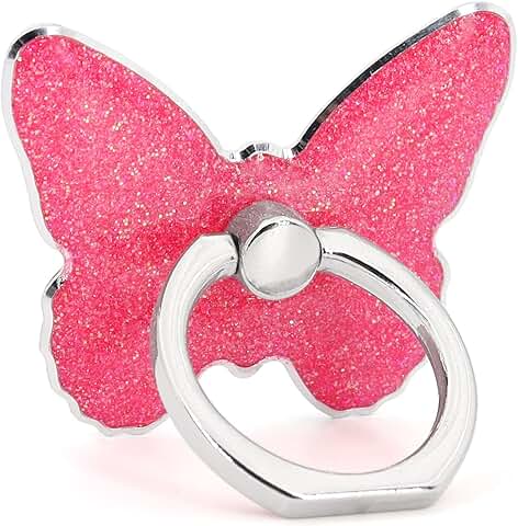 Butterfly Phone Ring Holder with 360° Rotation and Flip Stand