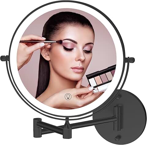 Rechargeable 8" Lighted Dual-Side Vanity Mirror