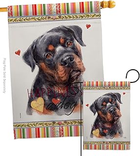 Mahogany Rottweiler Garden Flag Set