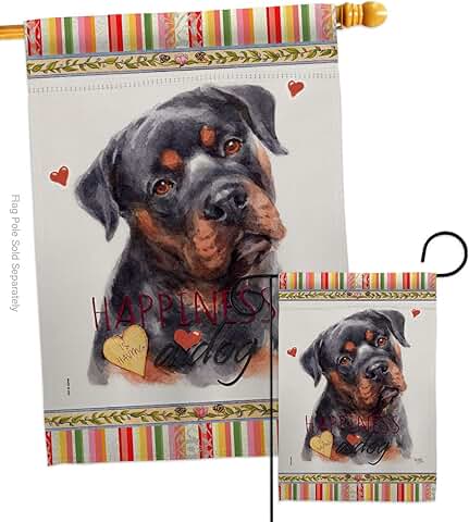 Mahogany Rottweiler Garden Flag Set