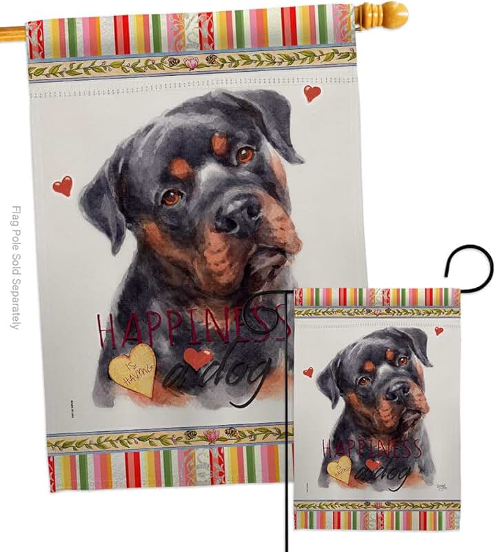 Mahogany Rottweiler Garden Flag Set