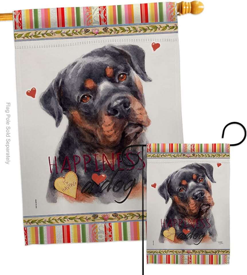 Mahogany Rottweiler Garden Flag Set