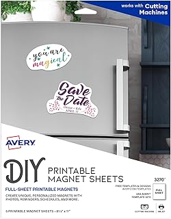 Printable Magnetic Sheets, 8.5" x 11", 5 Sheets