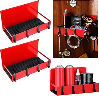 Three Magnetic Garage and Refrigerator Organizer Shelves