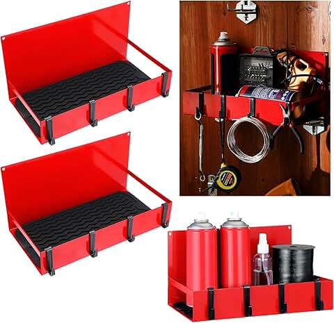 Three Magnetic Garage and Refrigerator Organizer Shelves