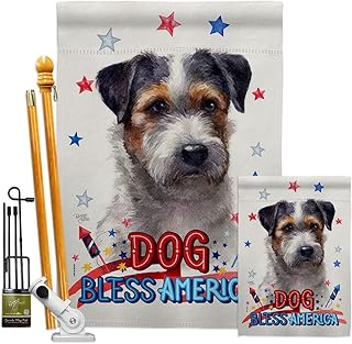 Patriotic Black Jack Russell Garden Flag for Pets