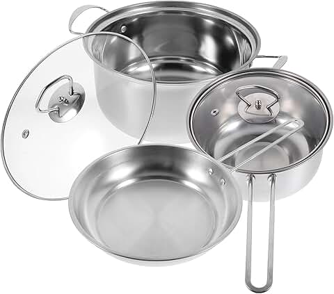 Stainless Steel Cookware Set with Handles and Easy Clean