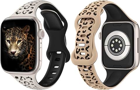 Slim Leopard Silicone Watch Band for 38-49mm Watches