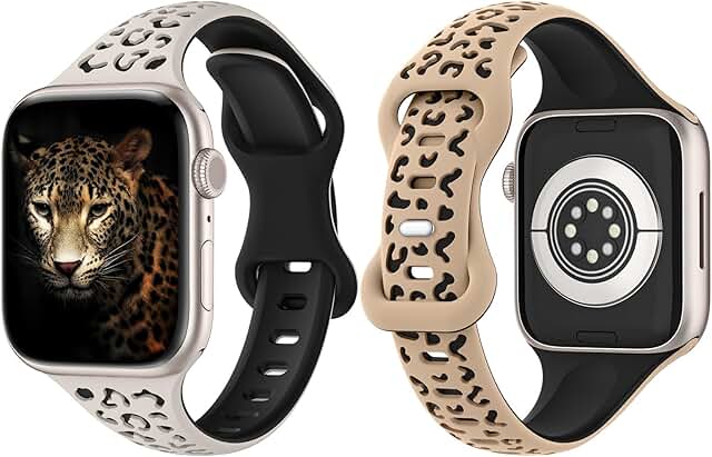 Slim Leopard Silicone Watch Band for 38-49mm Watches