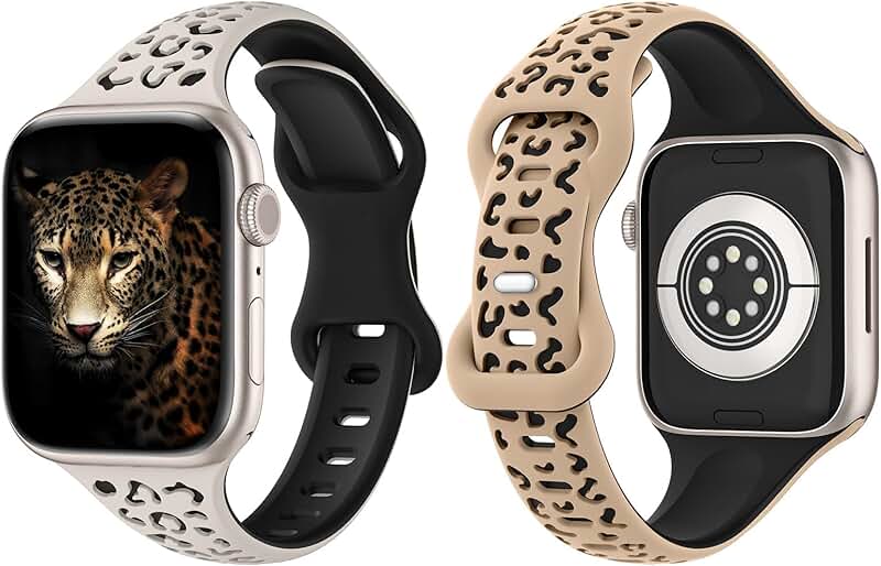 Slim Leopard Silicone Watch Band for 38-49mm Watches