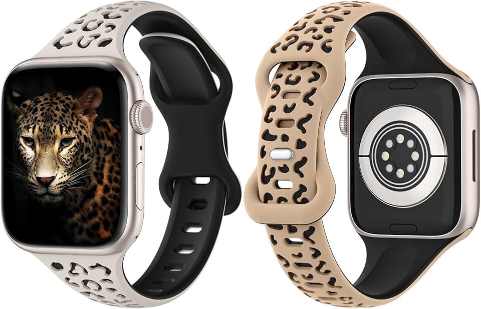 Slim Leopard Silicone Watch Band for 38-49mm Watches