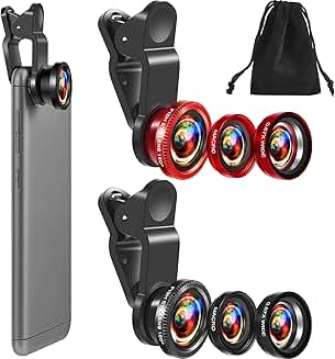 2-Pack 3-in-1 Phone Camera Lens Kit for Video and Vlogs